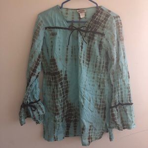Turquoise beach cover-up top